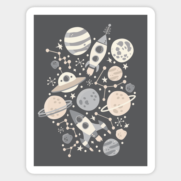 Space Black & White Sticker by allisonromerodesign